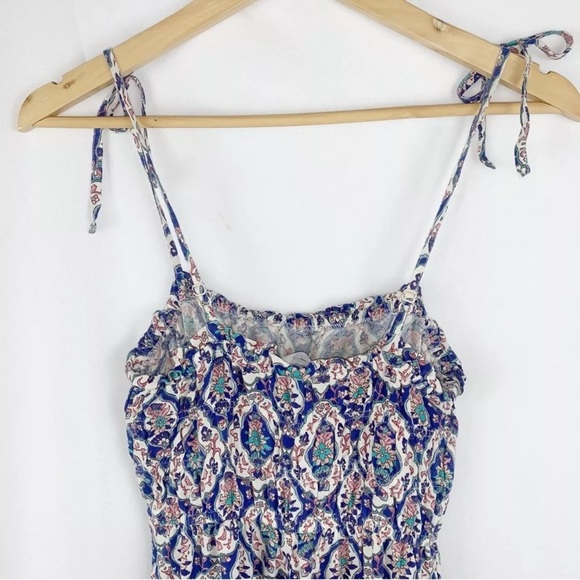 Japna Boho Floral Lightweight Tank Jumpsuit Tie Shoulder, Size XS - Picture 6 of 6